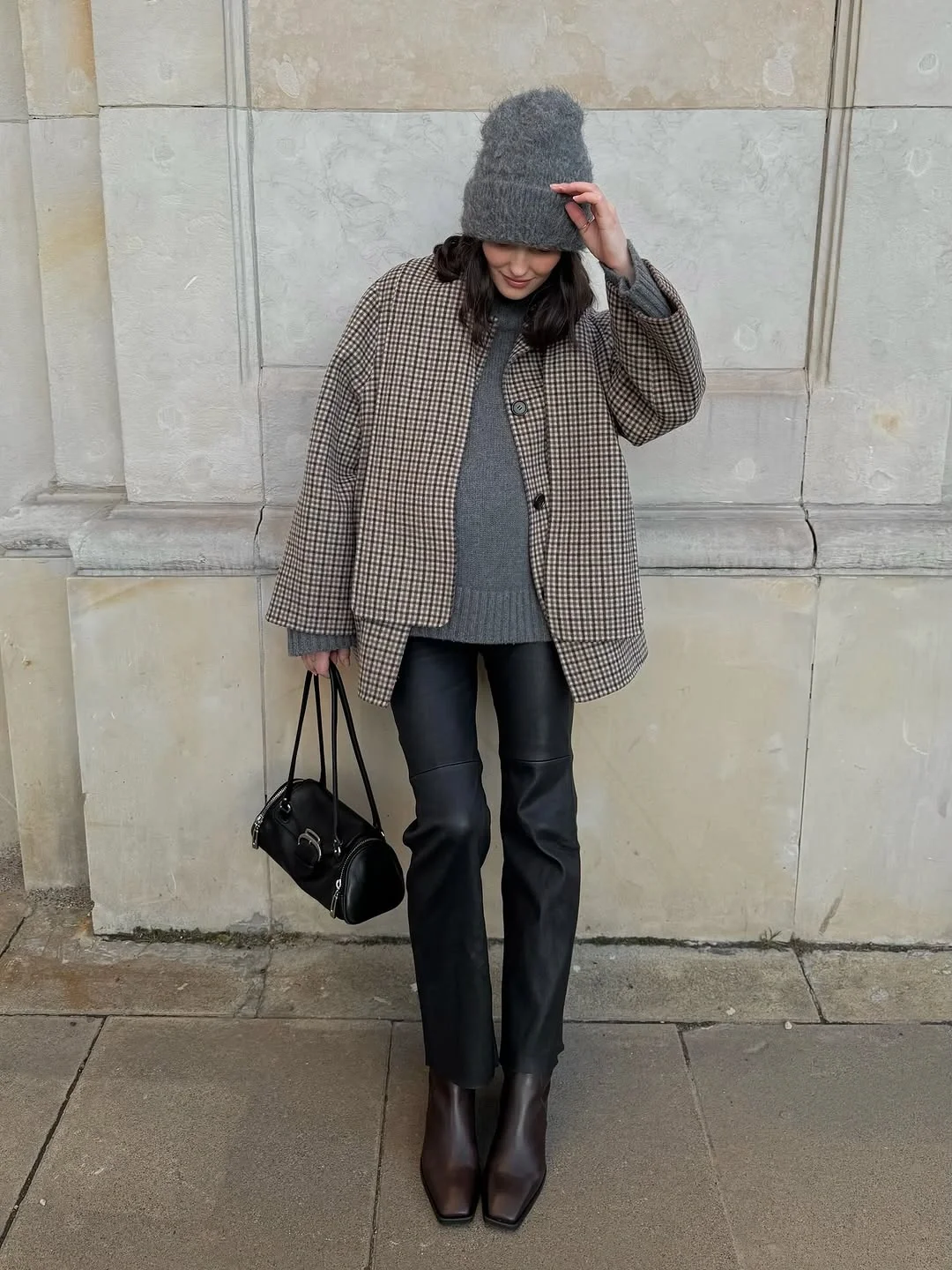 fall outfits with ankle boots 2026 Soft Neutral Textures Meet Sleek Leather Pants
