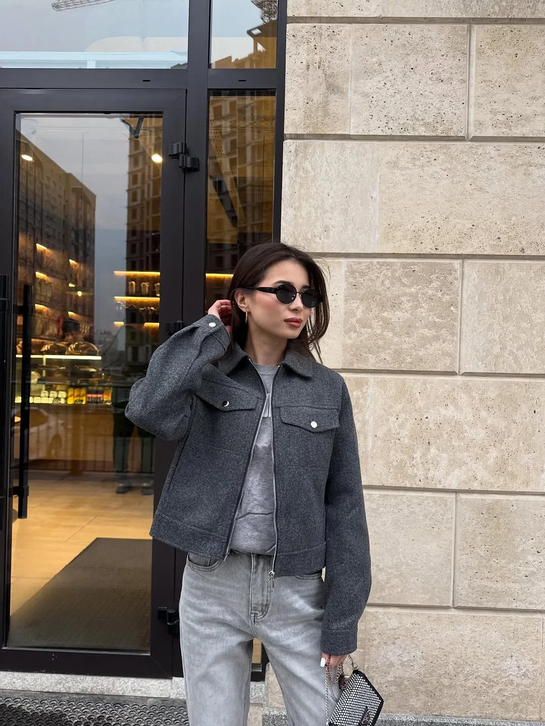 fall outfits with bombers 2026 Gray Wool Bombers Offer A Refined Minimalist Look
