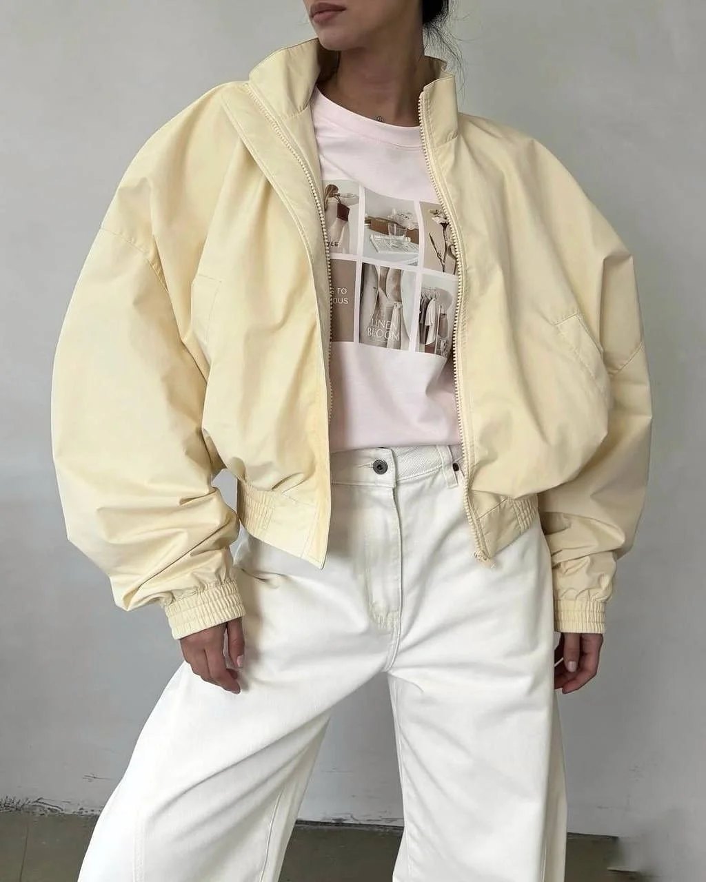 fall outfits with bombers 2026 Soft Butter Yellow Bombers Brighten Fall Layers