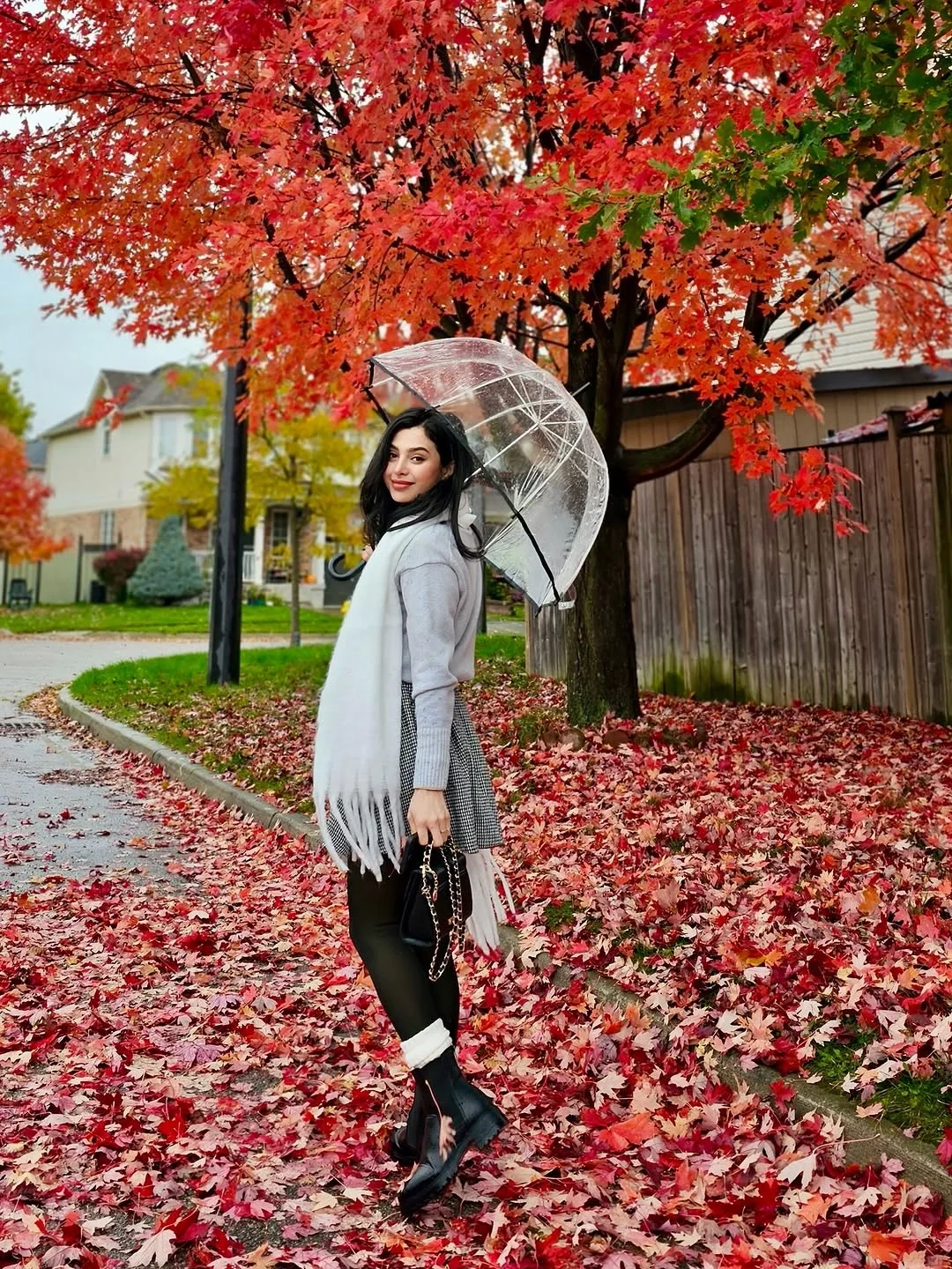 fall photoshoot outfits 2026 Rainy Day Charm With Classic Fall Accessories