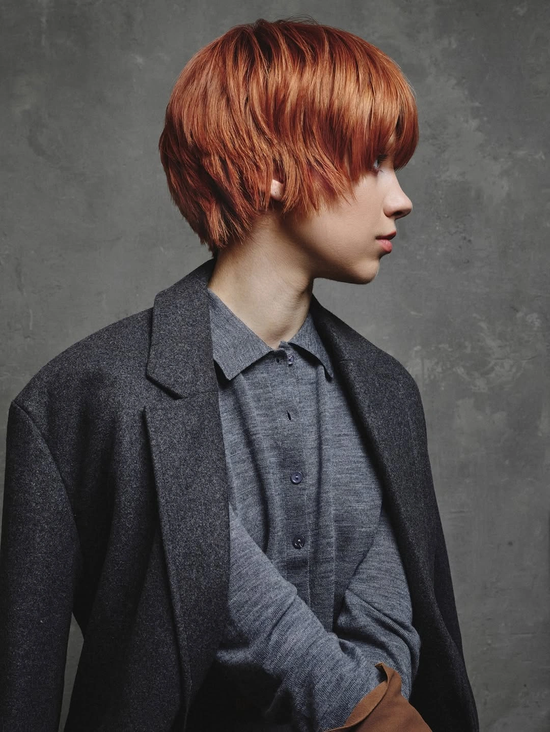 fall pixie haircut ideas 2026 Layered Copper Pixie With Long Crown