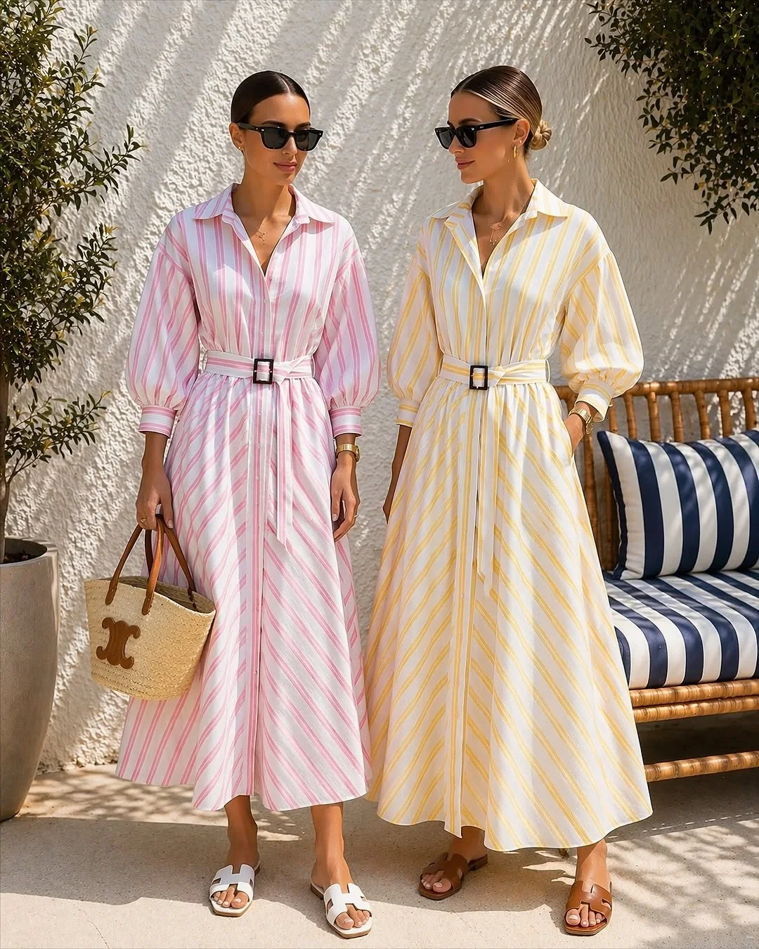 fall shirt dress outfit 2026 Soft Pastel Stripes That Brighten Early Fall Days