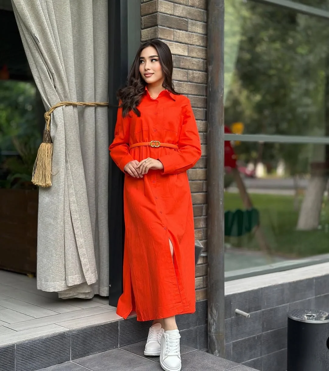 fall shirt dress outfit 2026 Bold Red Brings Instant Energy To Autumn Days