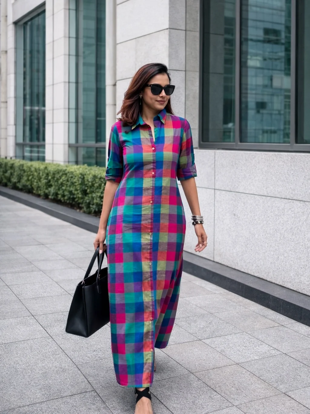 fall shirt dress outfit 2026 Bold Plaid Brings Personality To Everyday Dressing