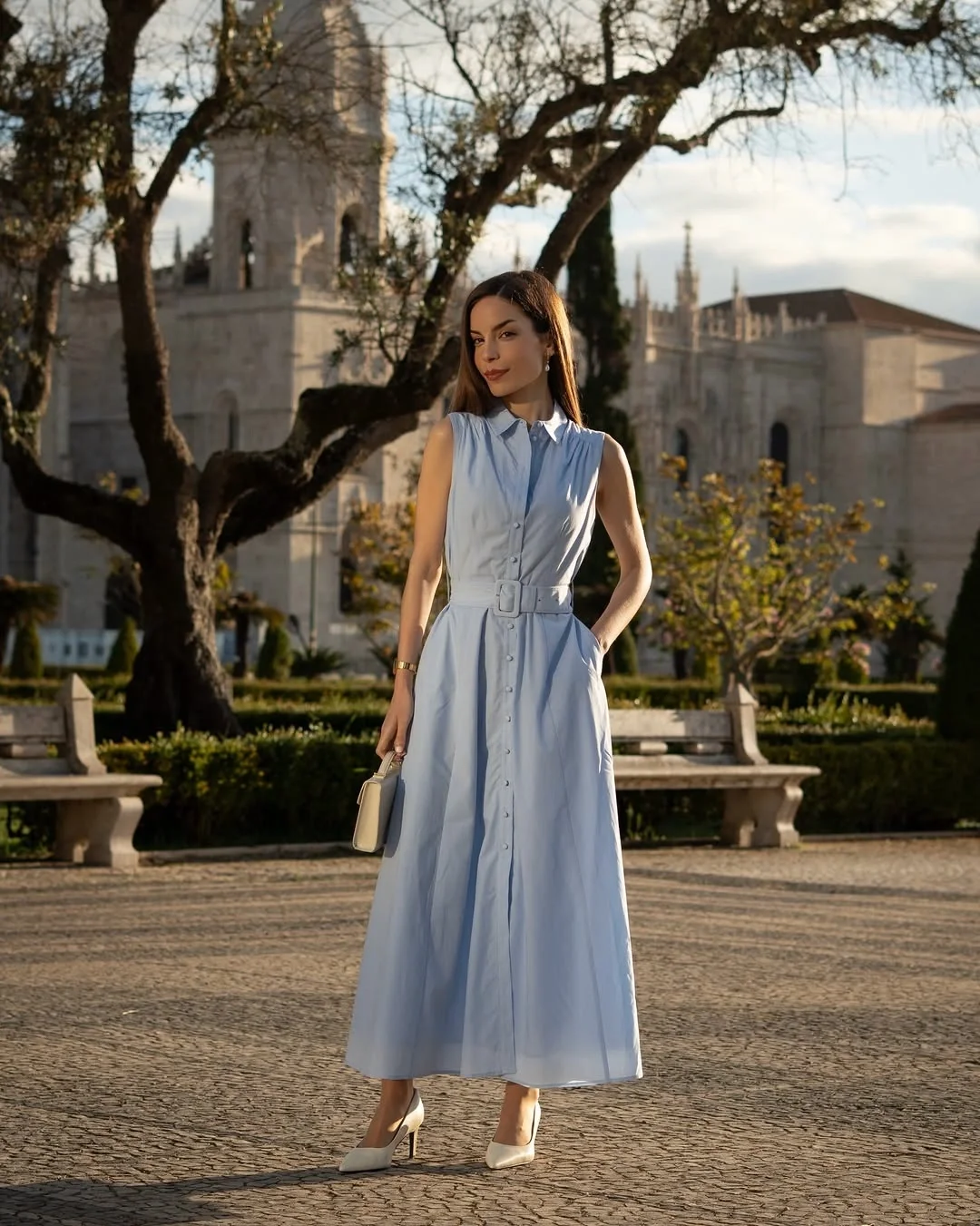 fall shirt dress outfit 2026 A Powder Blue Classic That Never Feels Outdated