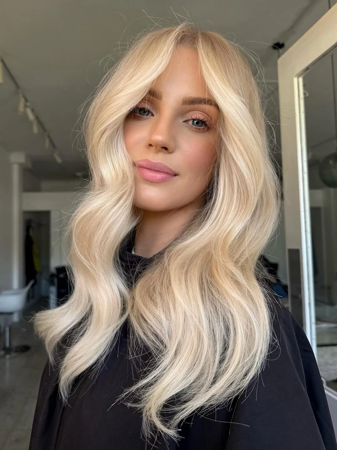 gorgeous beige blond hair color Bright Cream Beige Blonde with Soft Waves