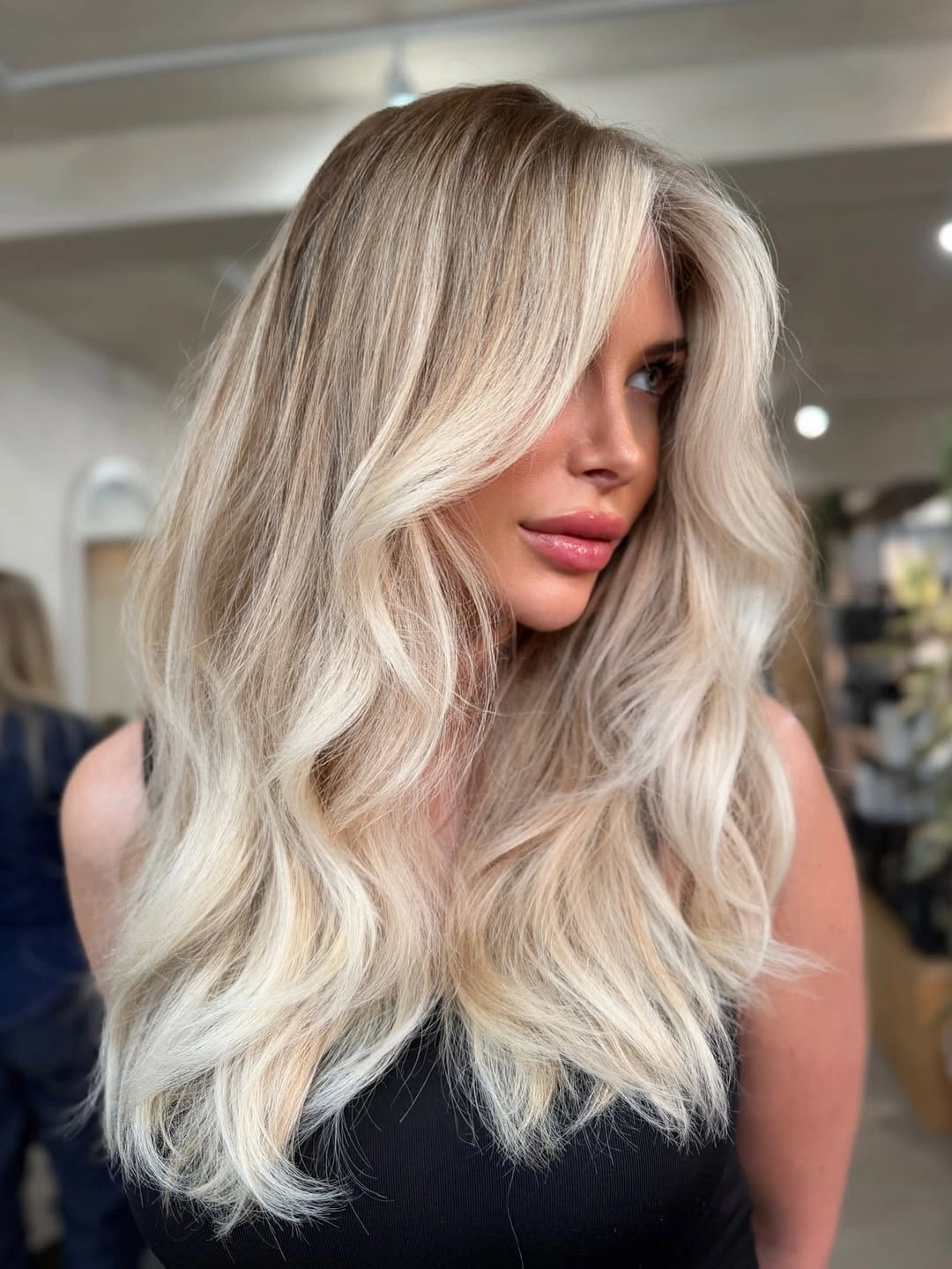 gorgeous beige blond hair color Soft Beige Blonde with Airy Face Framing Layers