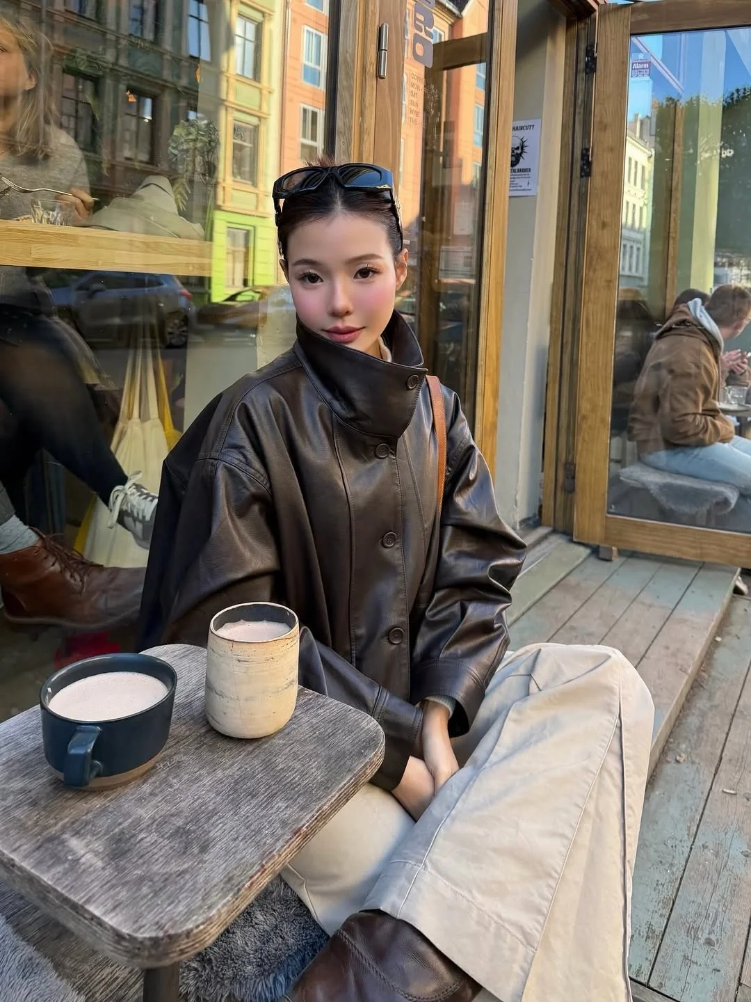 leather jacket outfits women 2026 Dark Brown Leather Brings Warmth to Everyday Dressing
