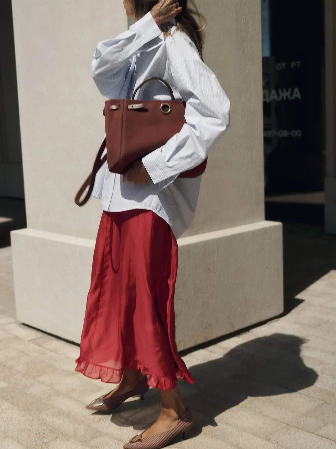 midi skirt fall outfit 2026 A Romantic Satin Skirt Styled for Everyday Fall