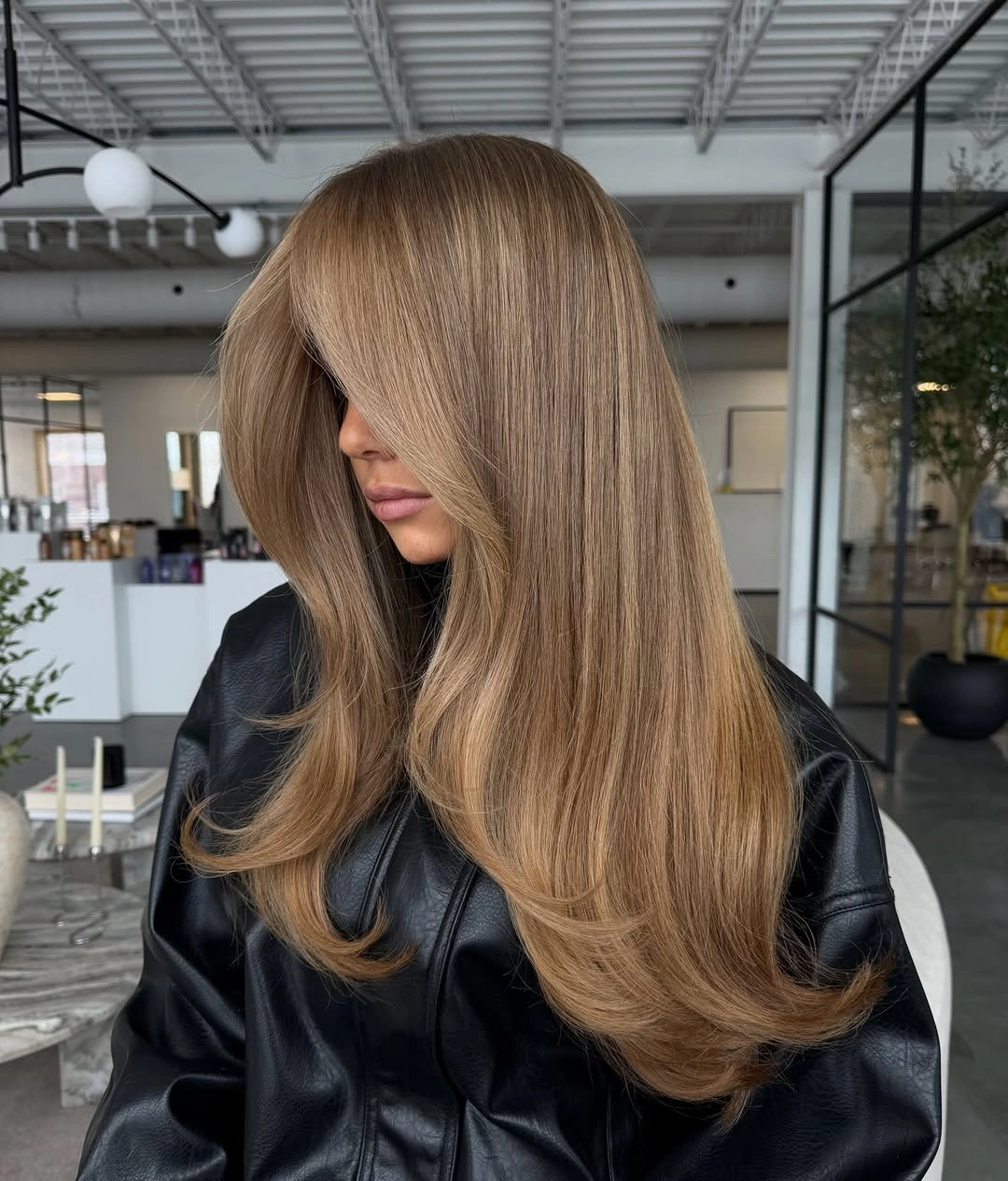 modern hair lowlights: color ideas and inspiration Glossy Beige Blonde with Seamless Invisible Lowlights