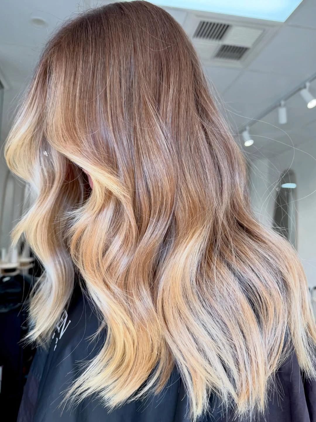 modern hair lowlights color ideas and inspiration Honey Beige Blend with Soft Dimension