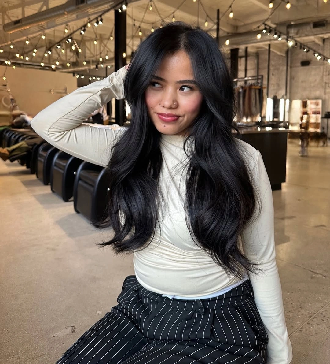 rich fall brunette hair colour 2026 Velvety Espresso Layers With Soft Curtain Movement