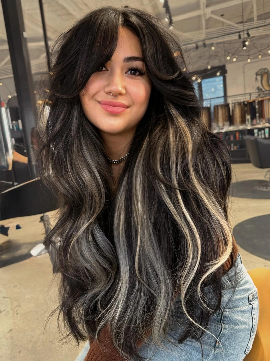 rich fall brunette hair colour 2026 Bold Espresso Brunette With Statement Money Pieces
