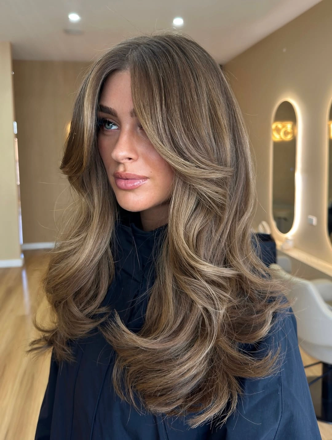 stylish babylights hair ideas Face Framing Mocha Babylights with Soft Layers