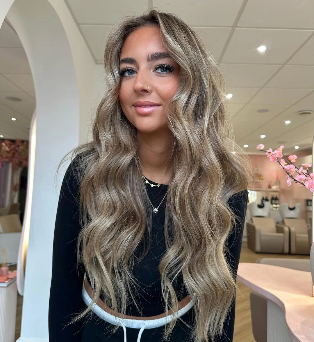 stylish babylights hair ideas Cool Ash Waves with Luminous Babylights