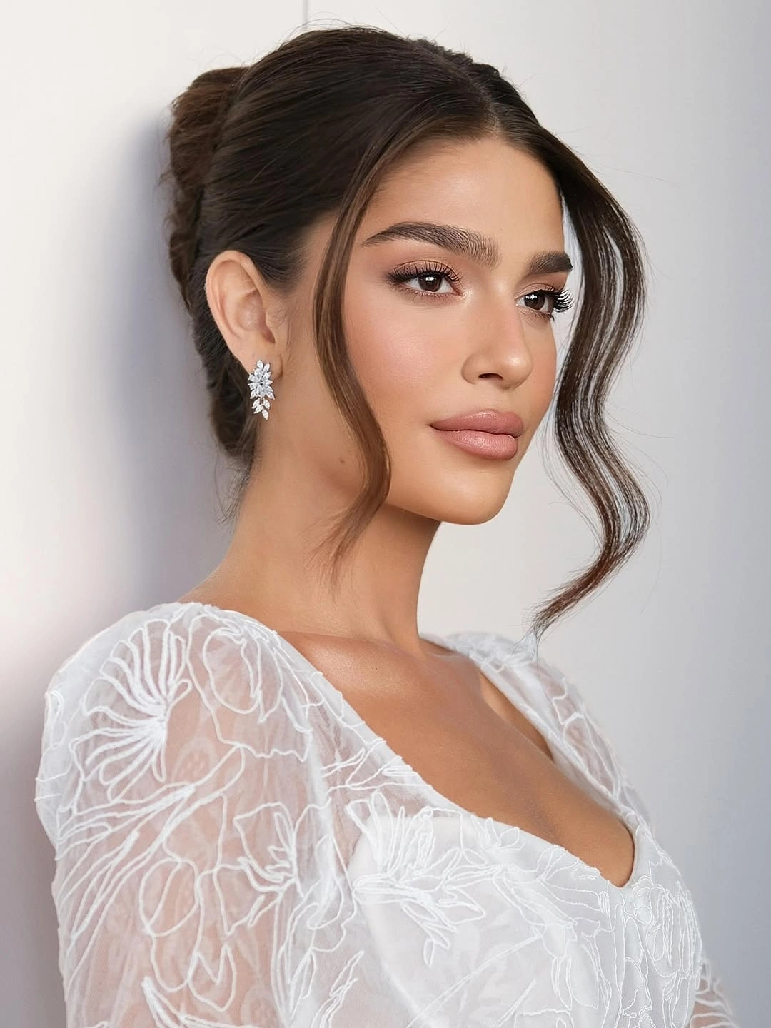 stylish bridesmaid hairstyling Soft Classic Updo with Face Framing Pieces