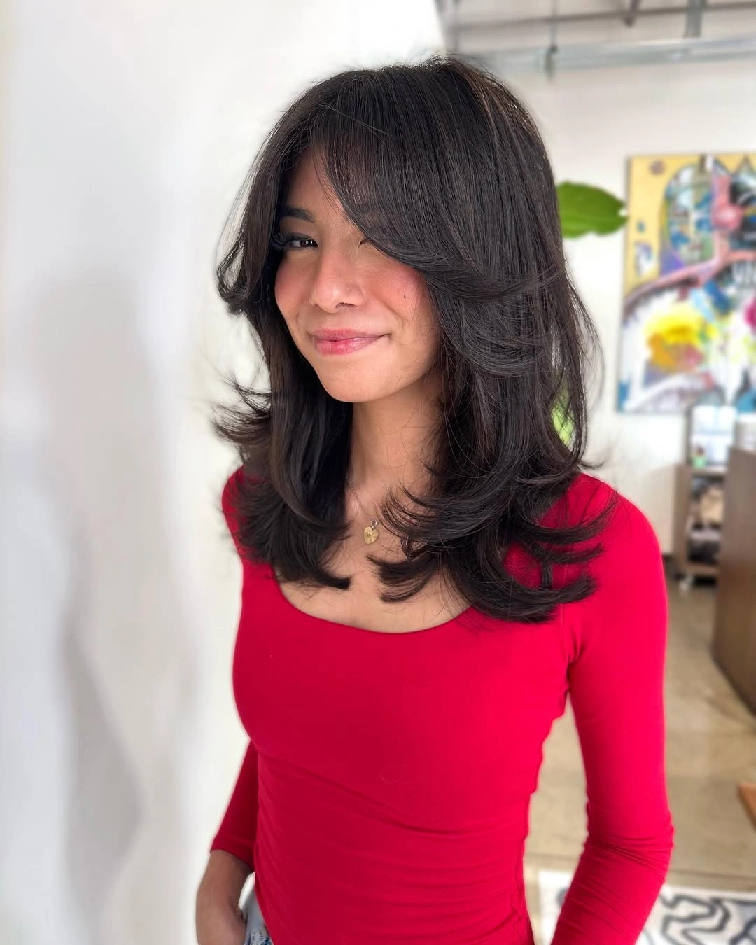 stylish choppy medium layered hair Polished Butterfly Layers With Full Body