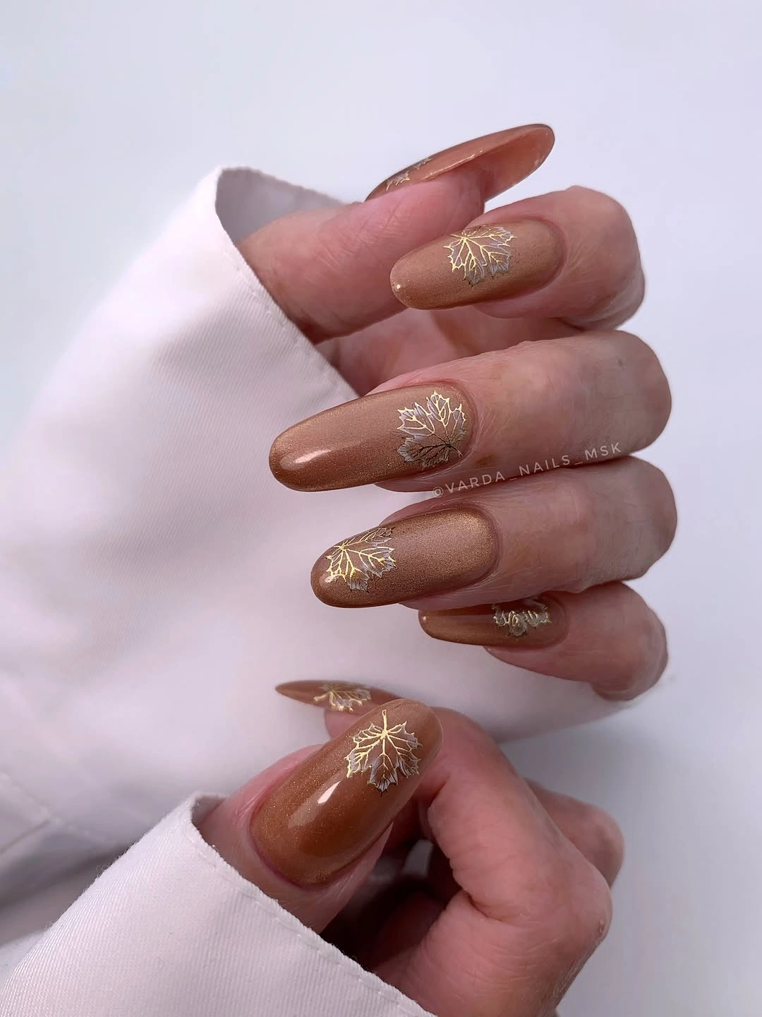 stylish fall nail art 2026 Golden Maple Elegance