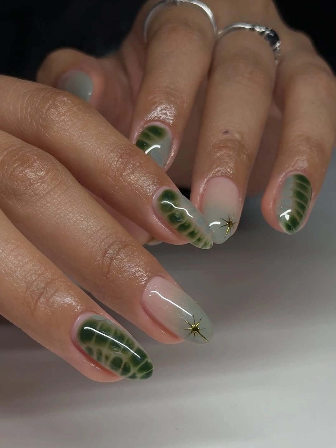 stylish september nail designs 2026 Botanical Green September Nails