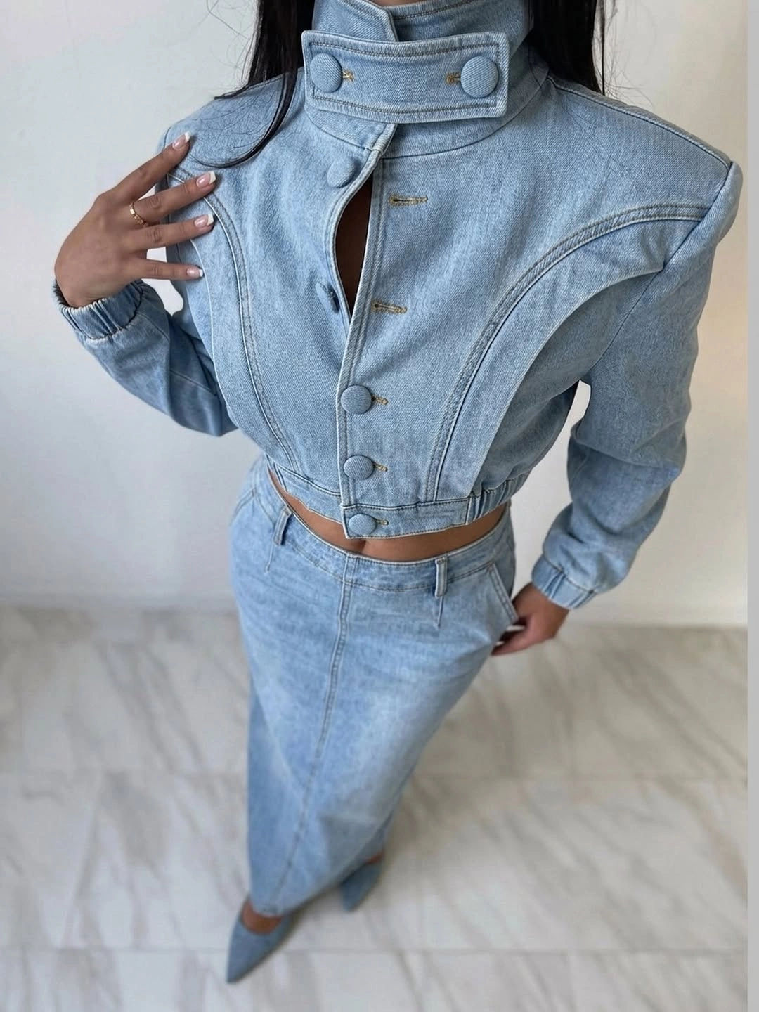 stylish september outfits ideas 2026 Architectural Denim That Turns Everyday Jeans Into a Statement