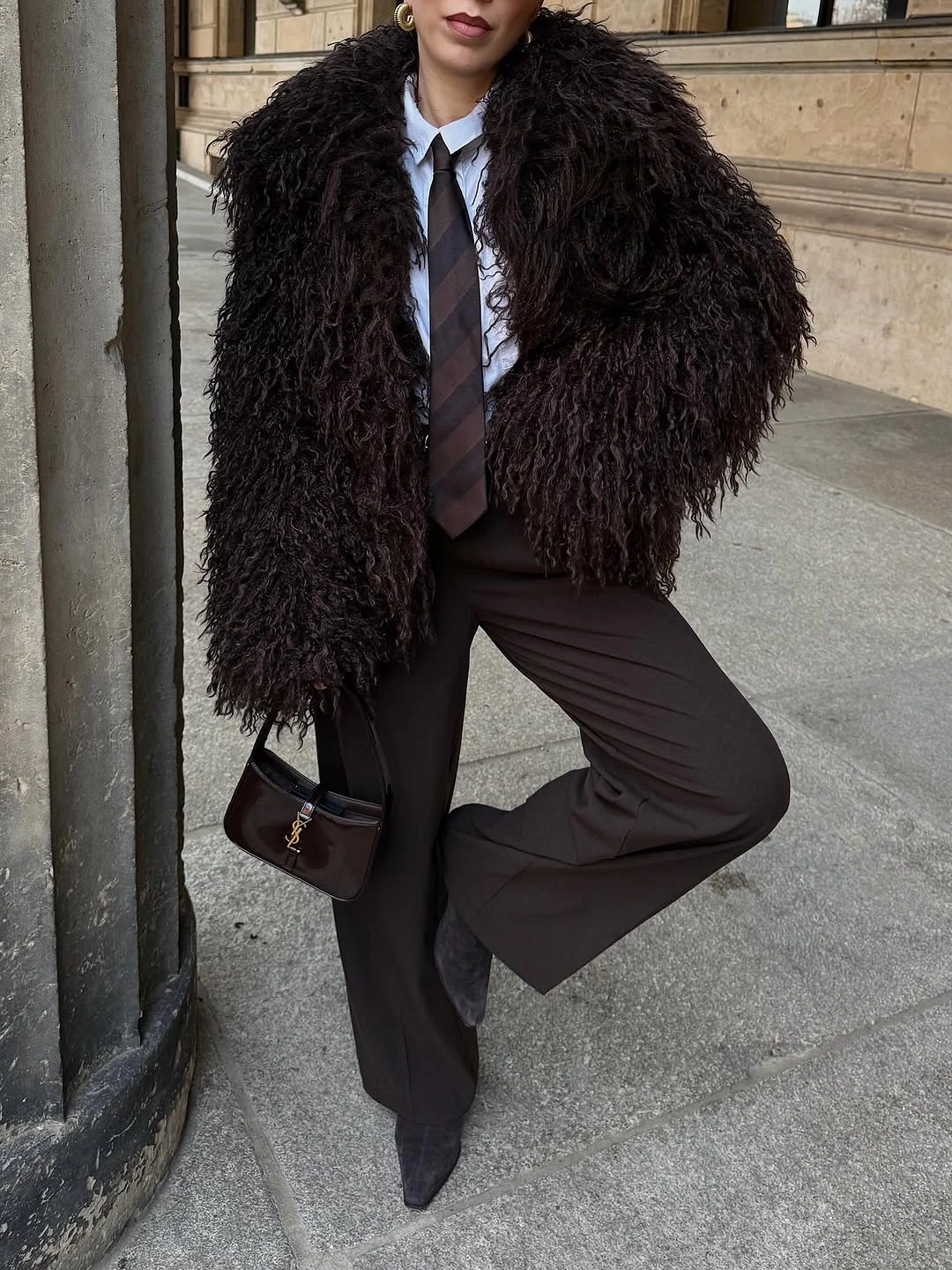 stylish shaggy jacket Tailored Pieces Meet Soft Texture