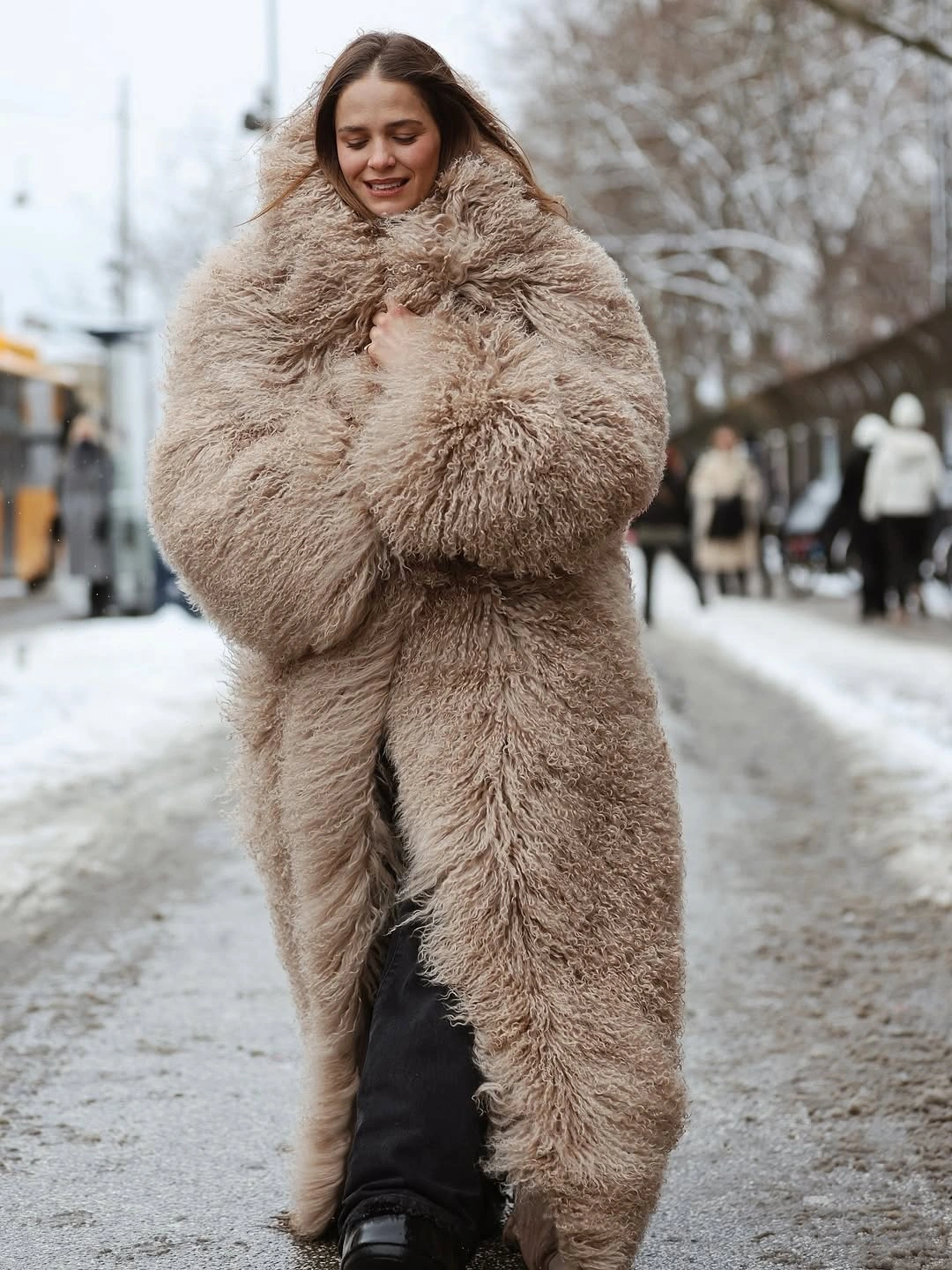 stylish shaggy jacket Warm Neutral Layers For Cold Days