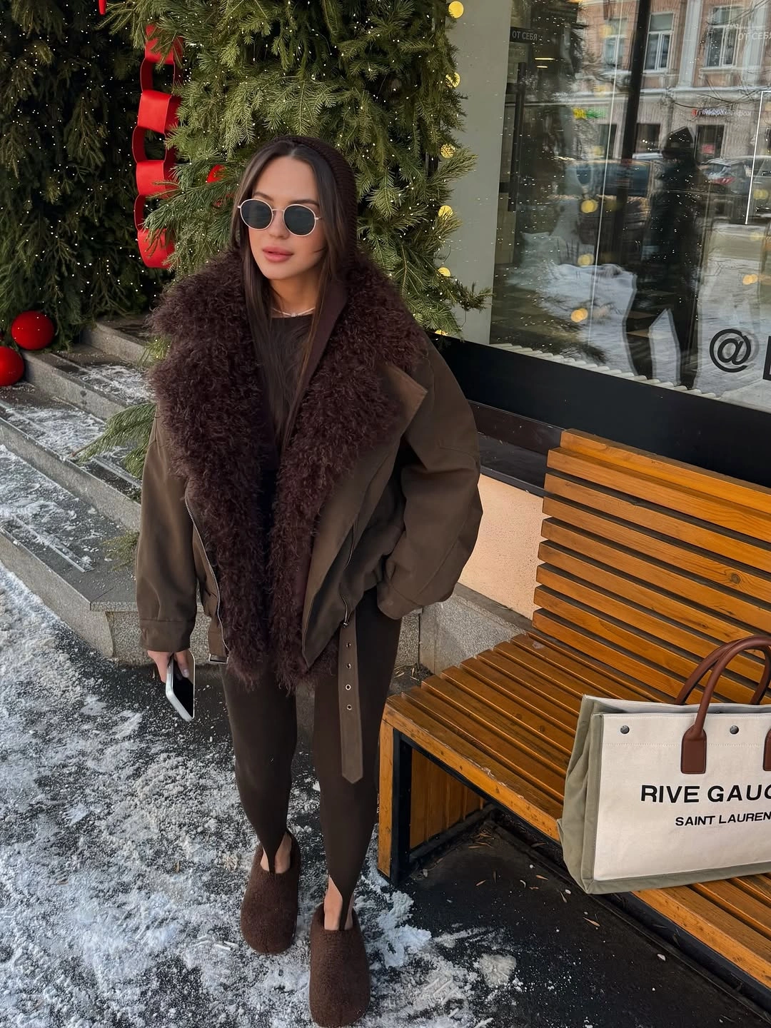 stylish shaggy jacket Brown Layers With Cozy Winter Charm