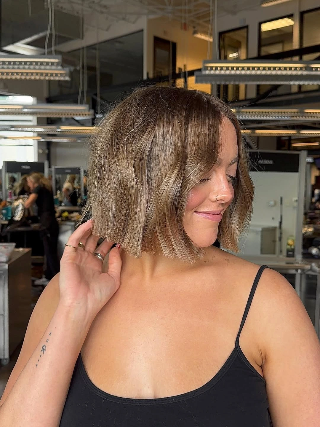 stylish short bobbed hairstyle Soft Ash Bob With Natural Volume