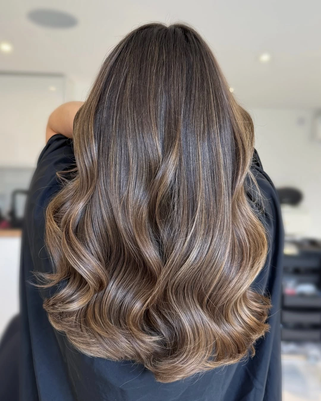 trendy dimensional brunette hair color Beige Brunette Ribbons With Elegant Flow