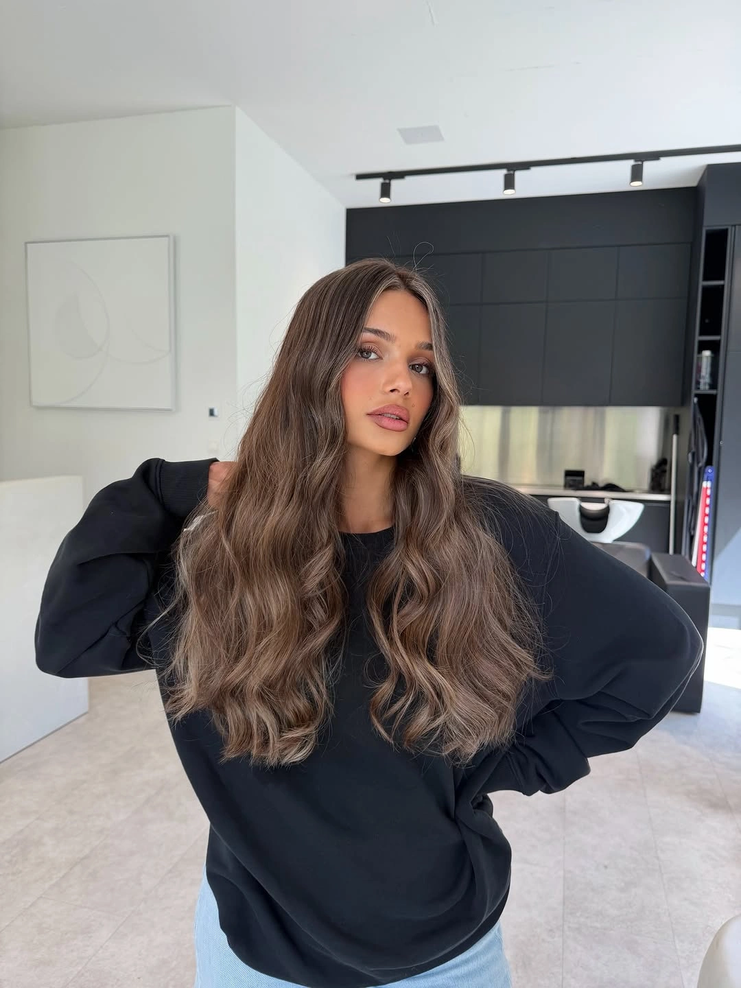 trendy dimensional brunette hair color Natural Taupe Brunette With Seamless Dimension