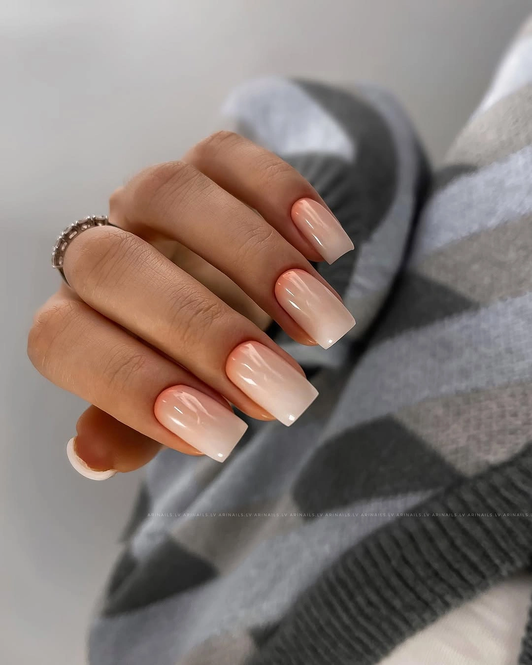 trendy fall short nails 2026 Milky Neutral Gloss With Soft Ombre