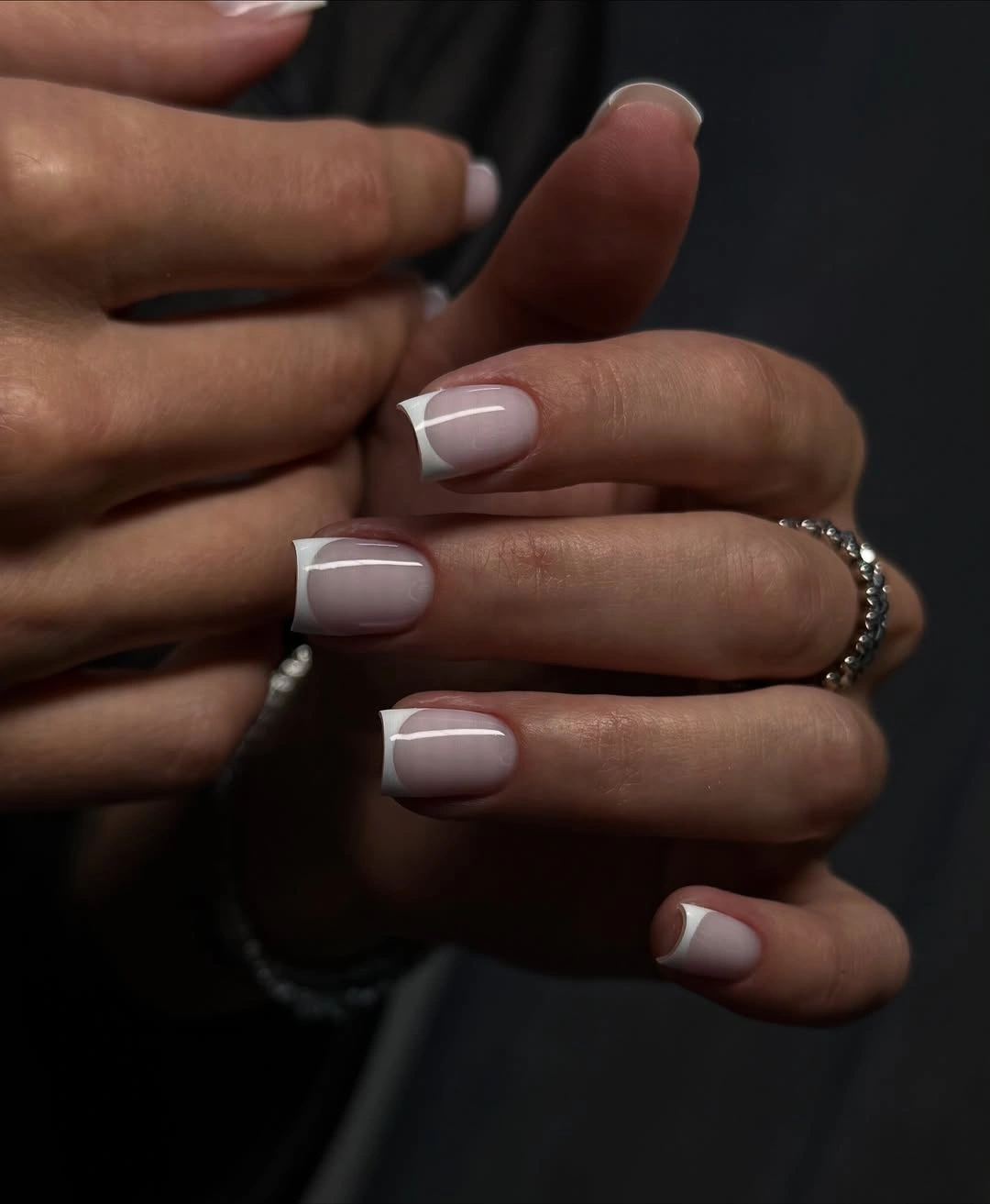 trendy fall short nails 2026 Minimalist Soft White French Manicure