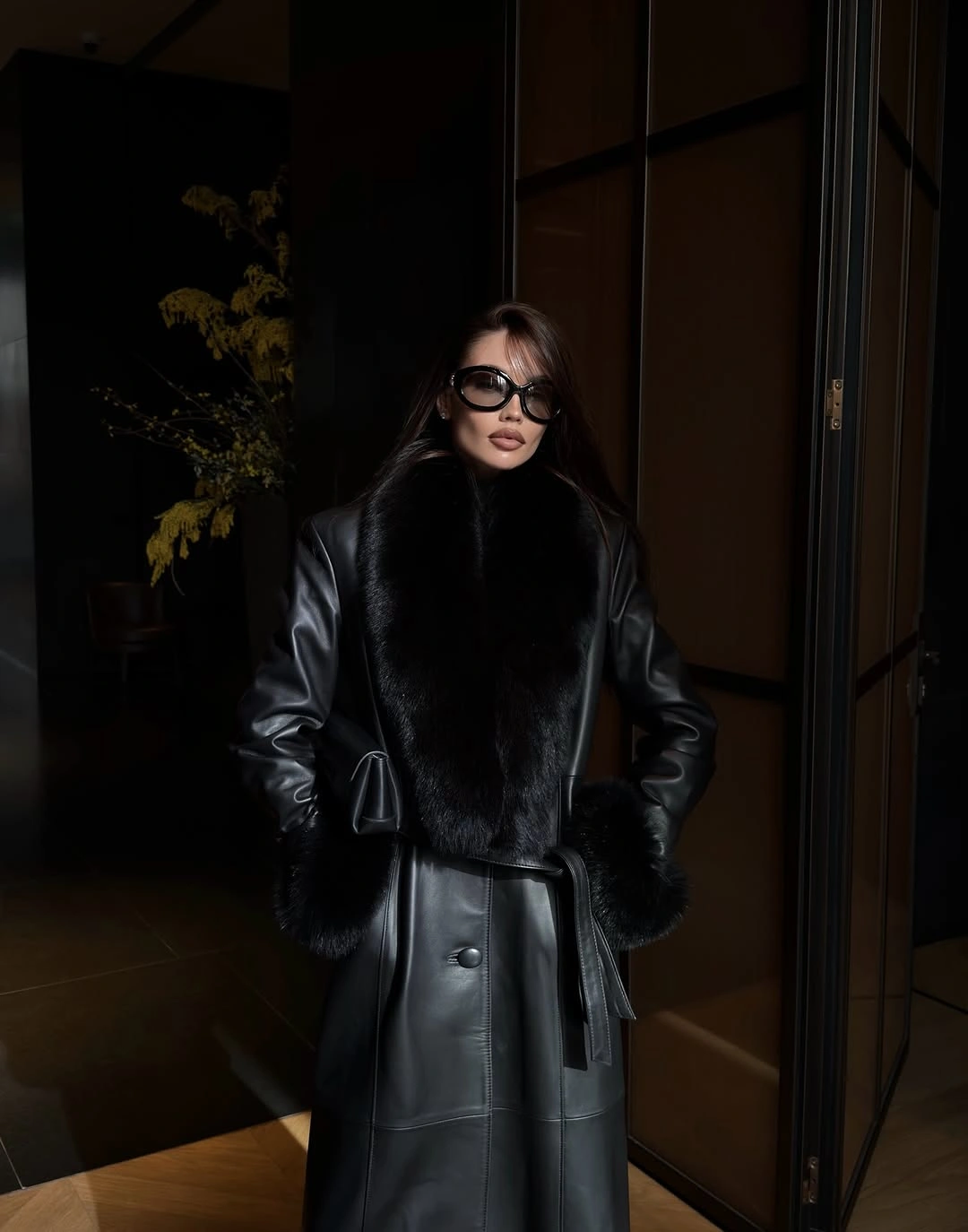 trendy faux fur jacket Elevated Black Faux Fur Elegance