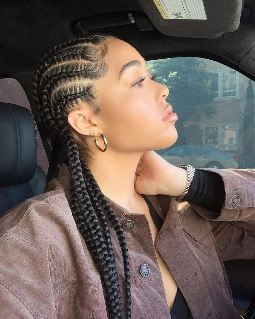 trendy feed in braid hairstyles Classic Side Feed-In Braids With Everyday Confidence