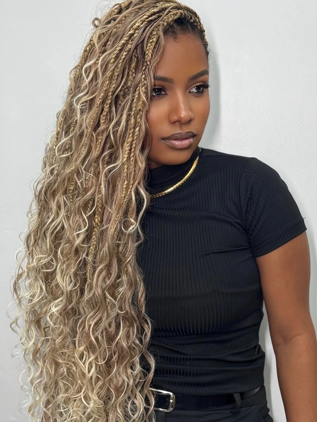 trendy goddess braid Soft Boho Goddess Braids with Blonde Dimension