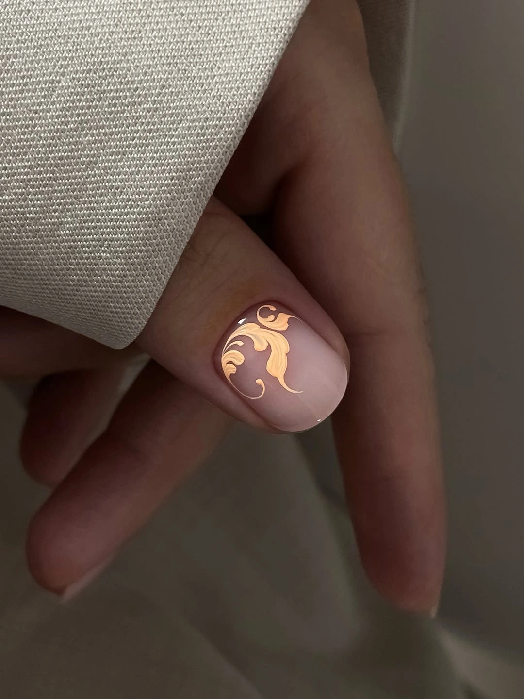 chic fall nail designs for office 2026 Golden Botanical Details That Feel Timeless