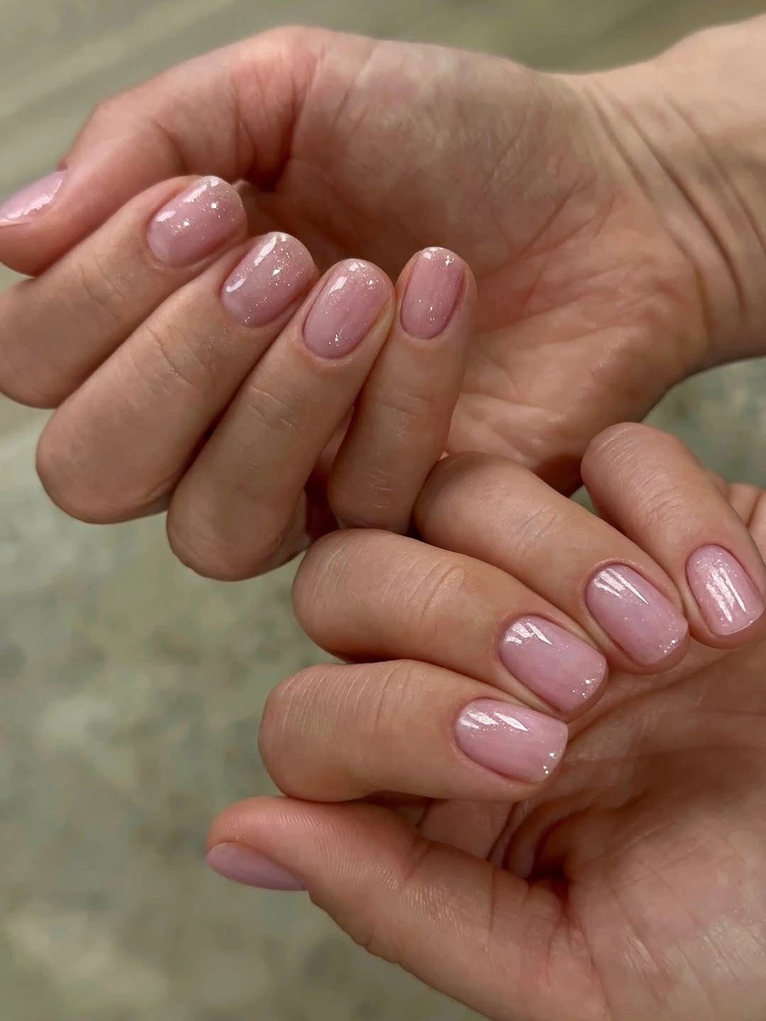 chic fall nail designs for office 2026 Milky Pink Shimmer for Everyday Elegance