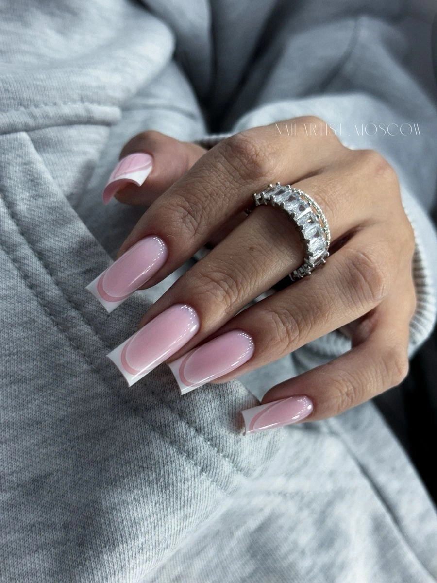 chic fall trendy nails 2026 Soft Pink Micro French Nails