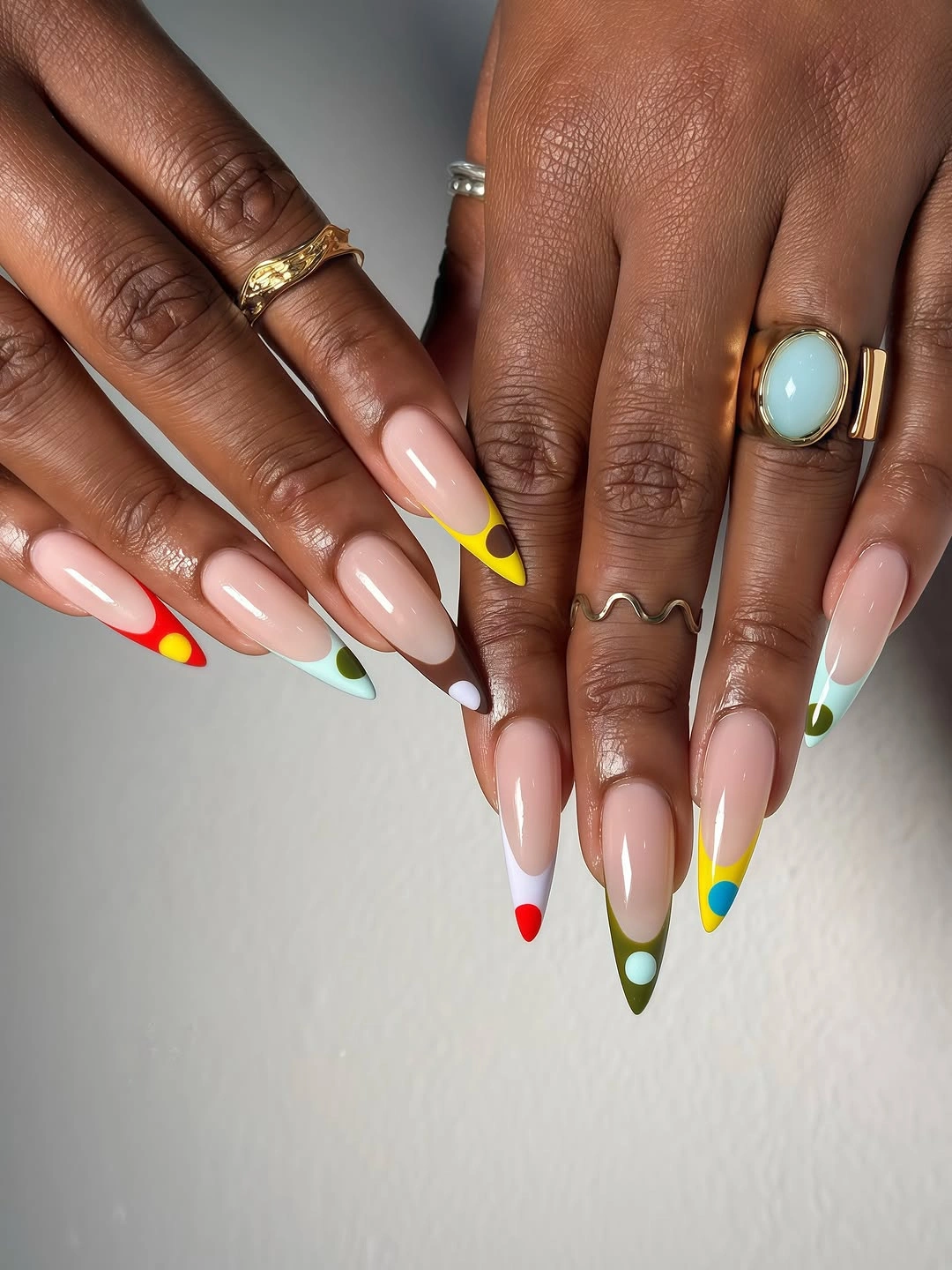 chic fall trendy nails 2026 Colorful French Tips With Playful Fall Shades