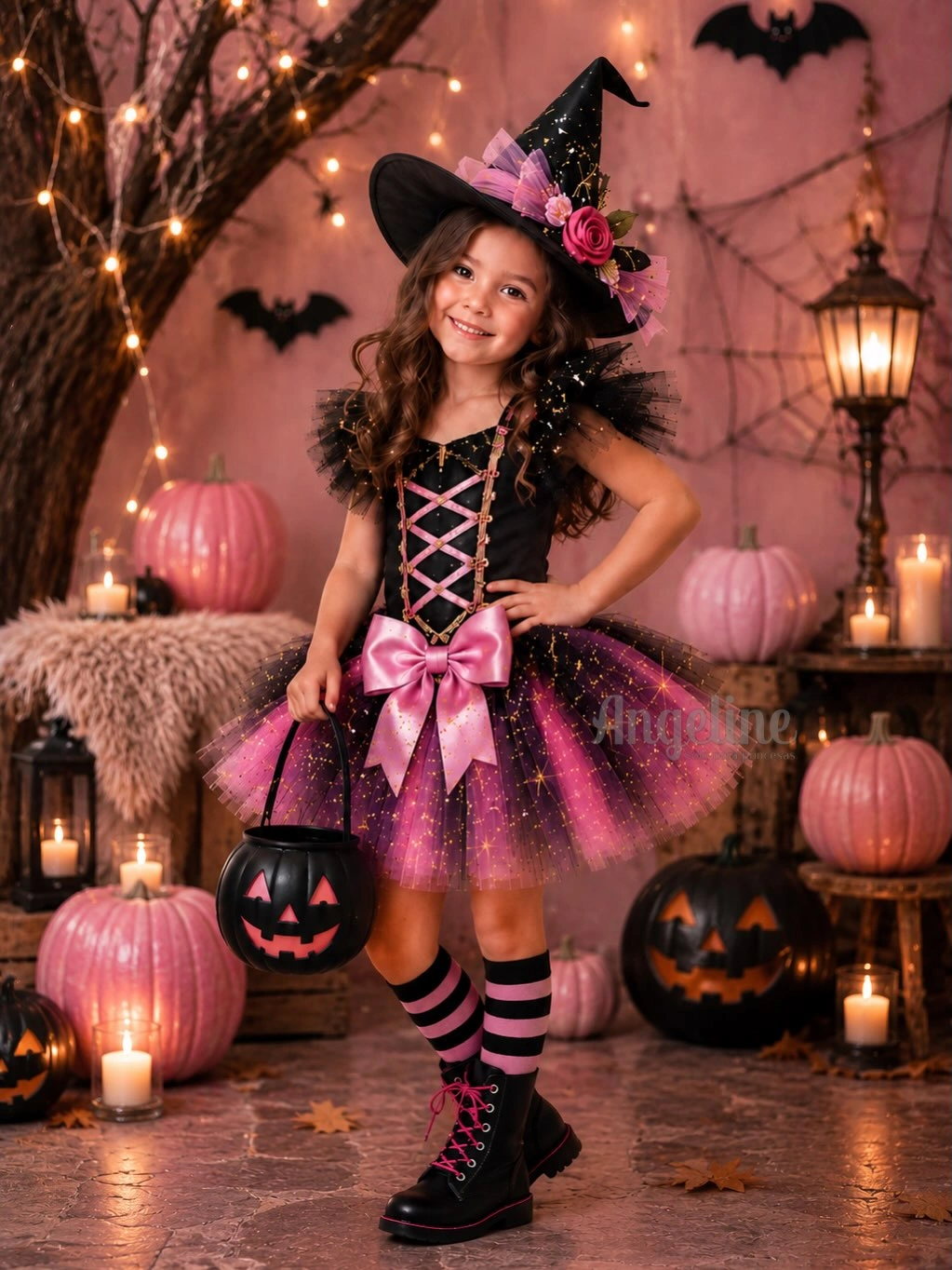 cute halloween costume for kids 2026 Pink Witch Costume