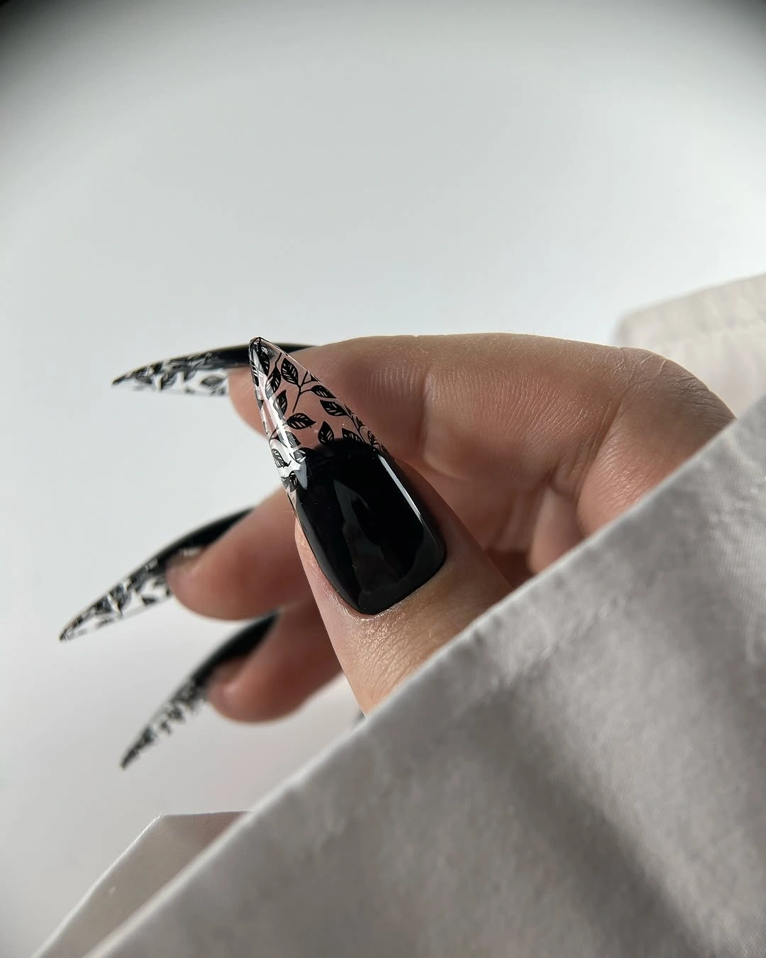 gorgeous dark fall nails 2026 black lace coffin nails