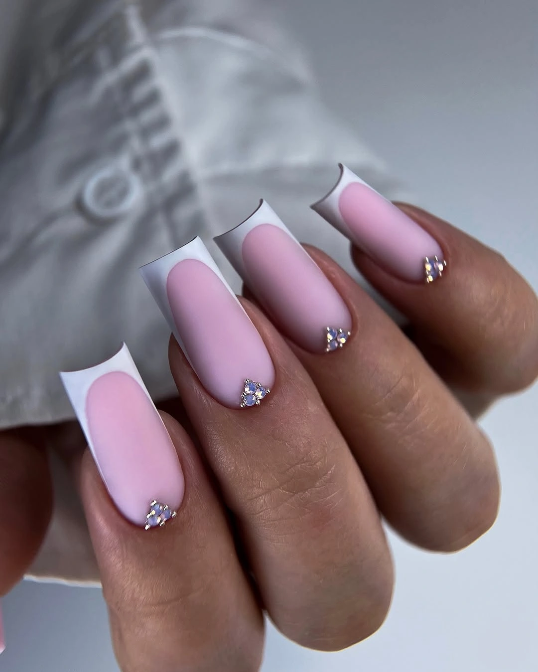modern fall nail designs square shape 2026 Soft Pink Matte Elegance