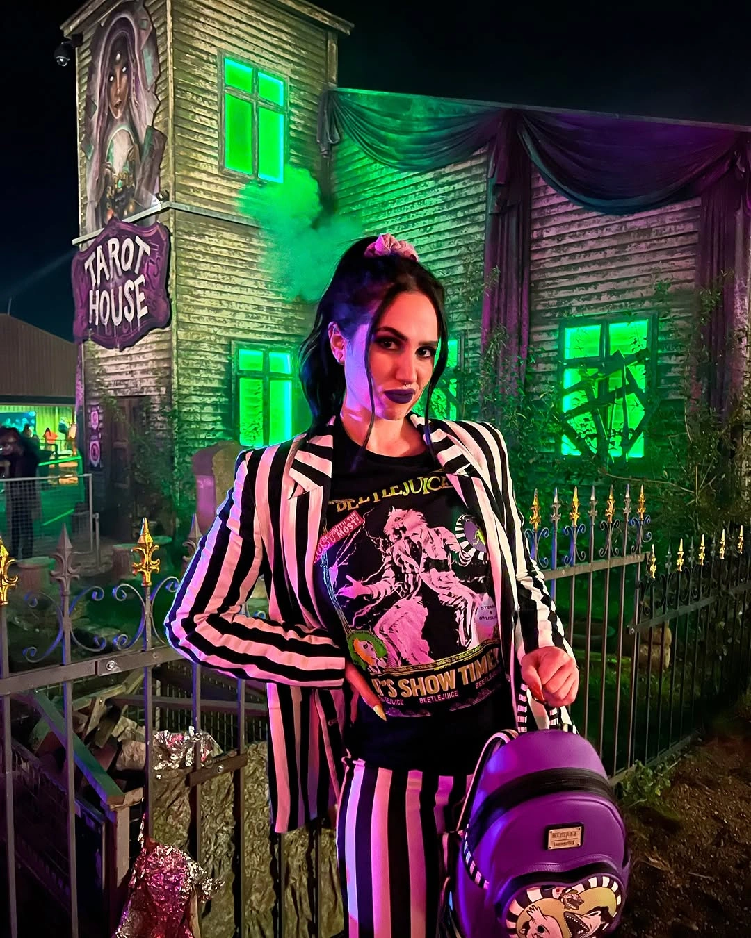 spooky halloween outfits 2026 - Modern Beetlejuice Street Style
