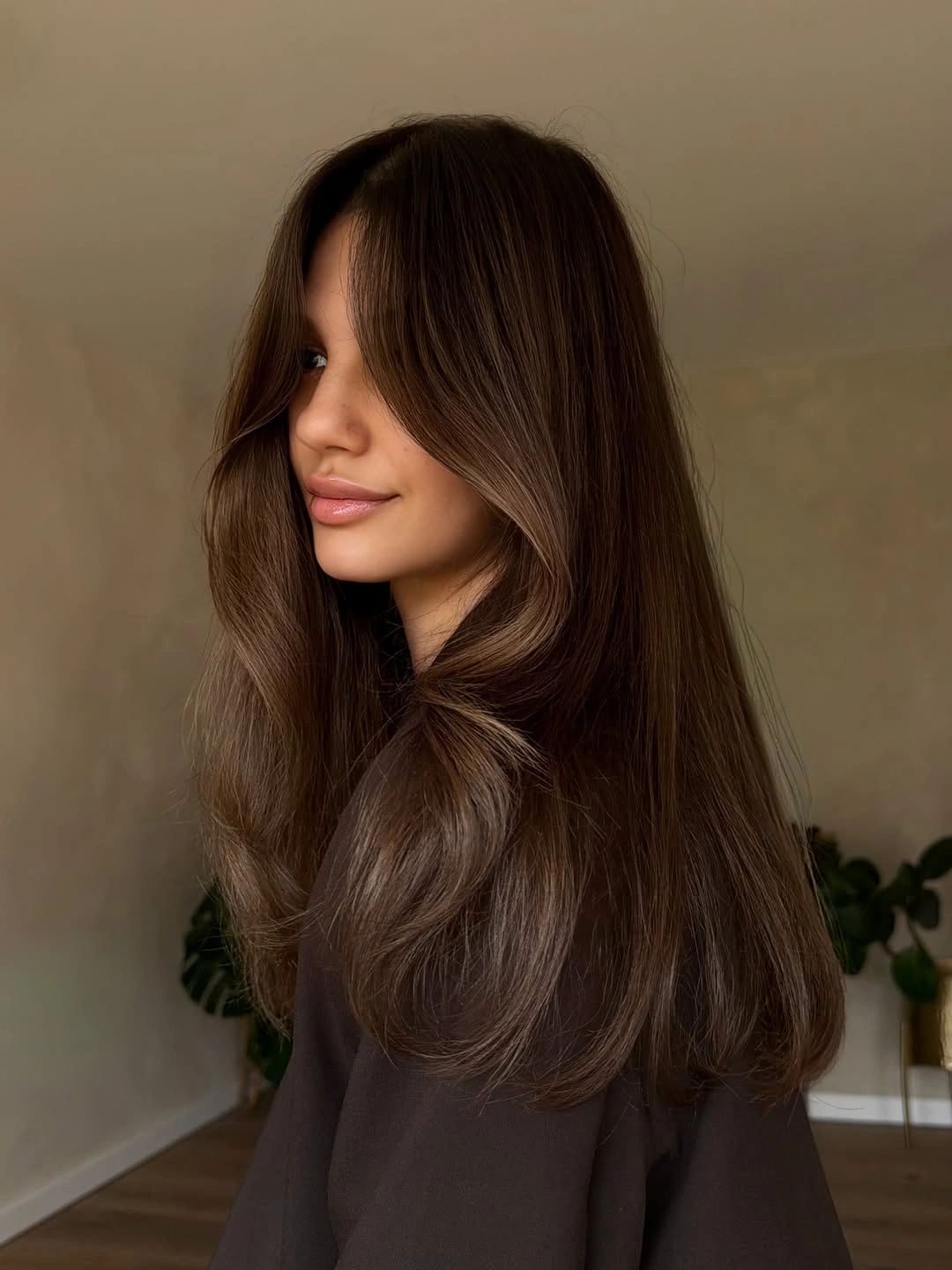 stunning fall brown hair colour ideas 2026 Velvet Espresso Brown with Silky Layers