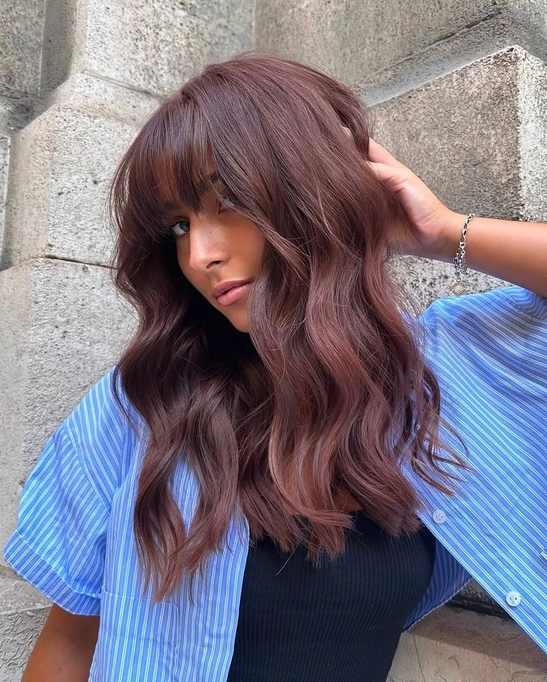 stunning fall brown hair colour ideas 2026 Velvet Mocha With Airy Curtain Fringe