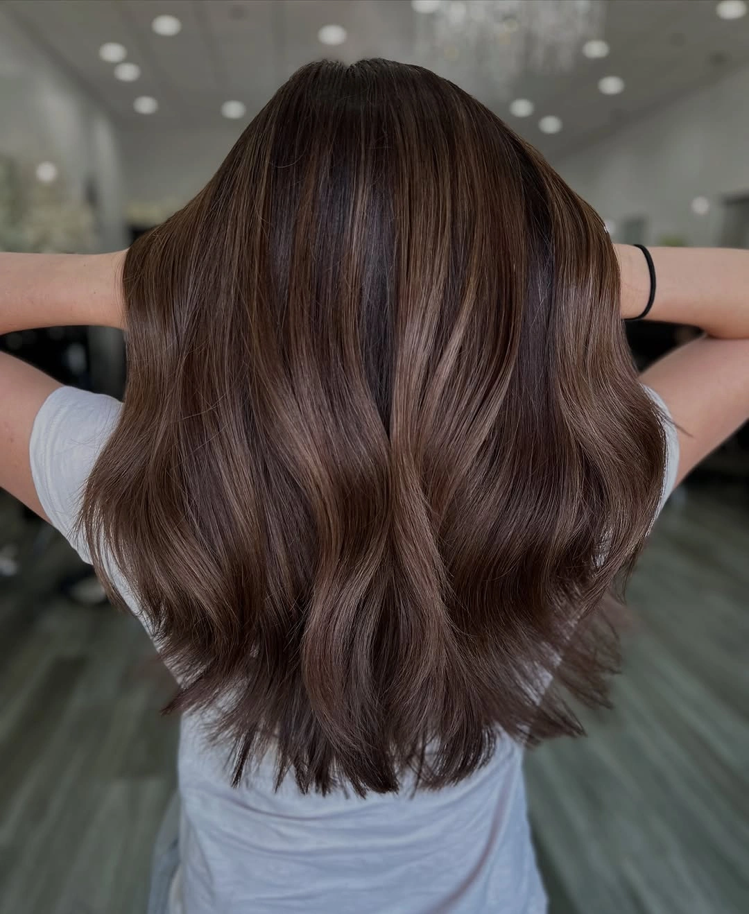 stunning fall brown hair colour ideas 2026 Cool Cocoa Brunette With Silky Dimension