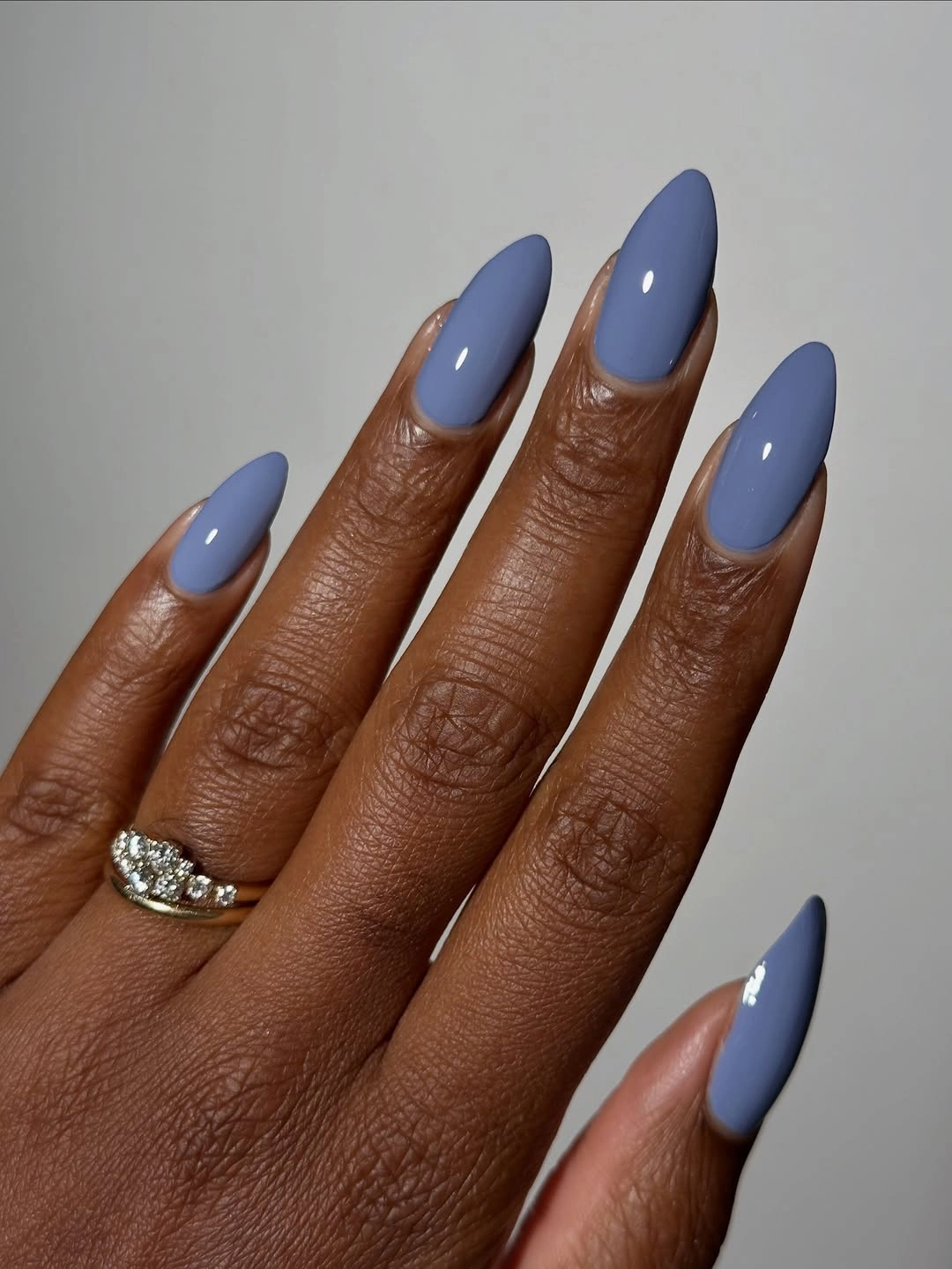 stunning fall nails for dark skin 2026 Powder Blue Nails That Brighten Fall Wardrobes
