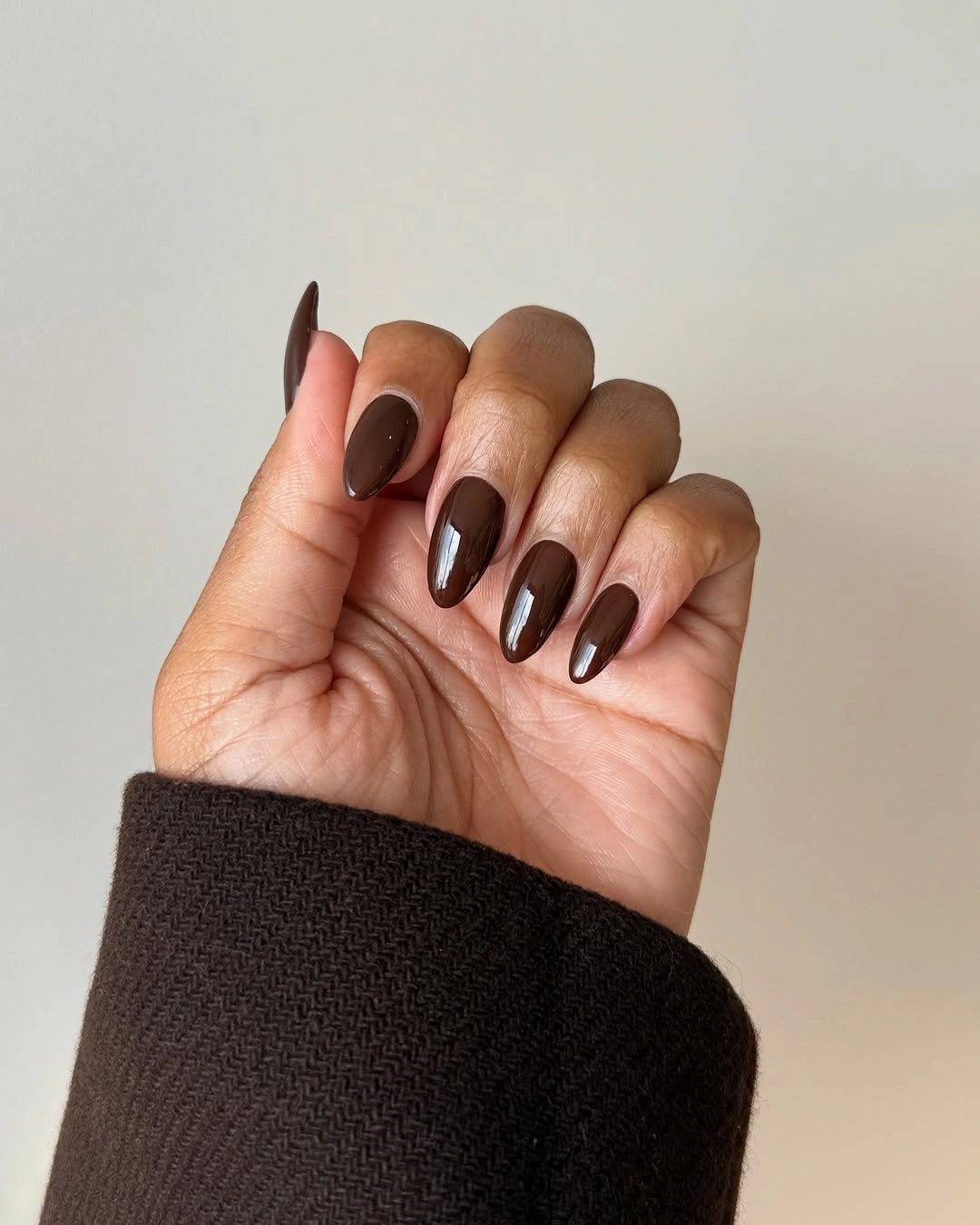 stunning fall nails for dark skin 2026 Glossy Espresso Nails That Never Go Out of Style