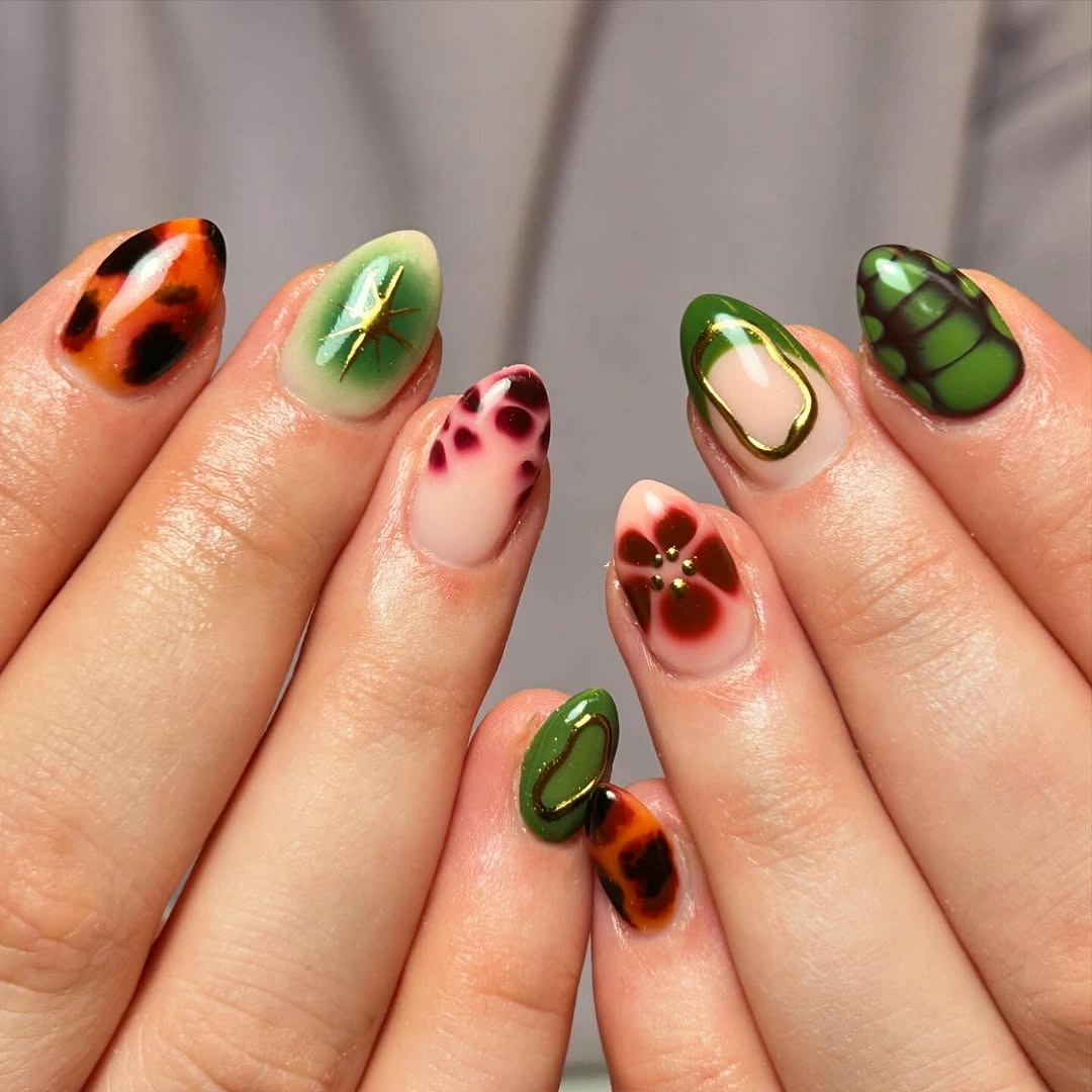 Stylish Fall Nail Trends 2026 Bold Mixed Patterns for Anyone Ready to Break the Rules