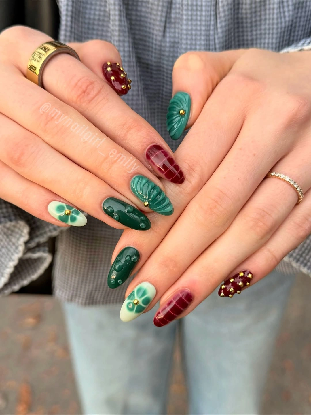 Stylish Fall Nail Trends 2026 Jewel Tone Mixed Nail Designs